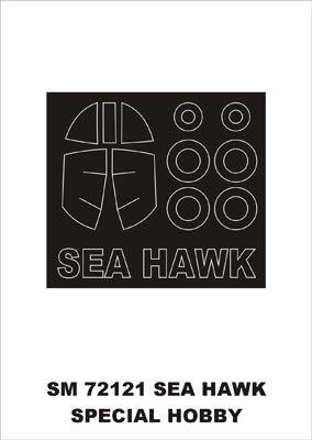 Hawker Sea Hawk Mk.3/FGA.50 canopy frame paint mask (outside only) (designed to be used with Special Hobby kits) [Mk.61]