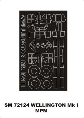 Vickers Wellington Mk.I/Mk.VIII canopy frame paint mask (outside only) (designed to be used with MPM kits)