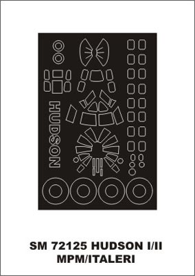 Lockheed Hudson Mk.I/II canopy frame paint mask (outside only) (designed to be used with MPM kits)