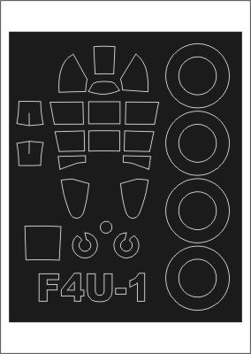 Vought F4U-1 CORSAIR canopy frame paint mask (outside only) (designed to be used with Tamiya kits)