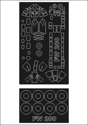 Focke-Wulf Fw-200 CONDOR canopy frame paint mask (outside only) (designed to be used with Revell kits) [Fw-200C-4/Fw-200C-5/Fw-200C-8]