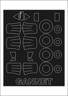 Fairey Gannet AS Mk.1/4 canopy frame paint mask (outside only) (designed to be used with Trumpeter kits) [T.2]