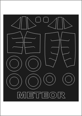 GLOSTER METEOR F.9 canopy frame paint mask (outside only) (designed to be used with MPM kits)