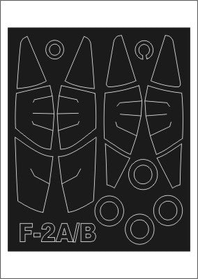 Mitsubishi F2A/B canopy frame paint mask (outside only) (designed to be used with Hasegawa kits)