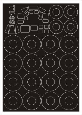 Tupolev Tu-95MS canopy frame paint mask (outside only) (designed to be used with Trumpeter kits)