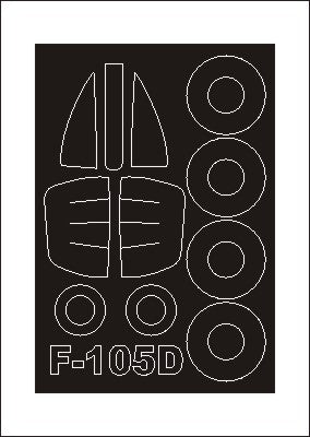 Republic F-105D canopy frame paint mask (outside only) (designed to be used with Trumpeter kits)