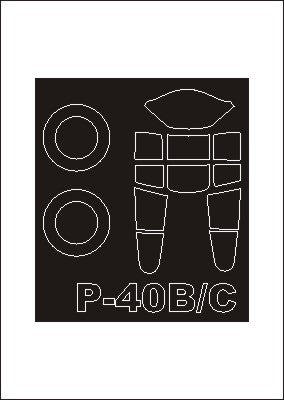 Curtiss P-40B/C Tomahawk canopy frame paint mask (outside only) (designed to be used with Trumpeter kits) [P-40C]