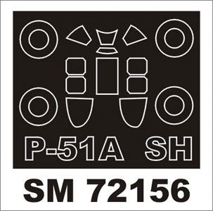 North-American P-51A canopy frame paint mask (outside only) (designed to be used with Special Hobby kits)