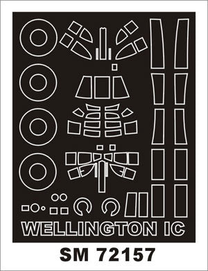 Vickers Wellington Mk.IC canopy frame paint mask (outside only) (designed to be used with Trumpeter kits)