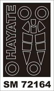 Nakajima Ki-84 Hayate canopy frame paint mask (outside only) (designed to be used with Hasegawa kits)