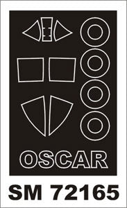 Nakajima Ki-43 Oscar canopy frame paint mask (outside only) (designed to be used with Hasegawa kits) [Ki-43-III]