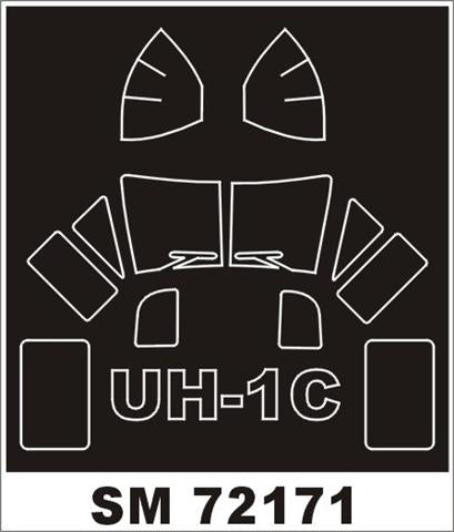Bell UH-1C canopy frame paint mask (outside only) (designed to be used with Hobby Boss kits)