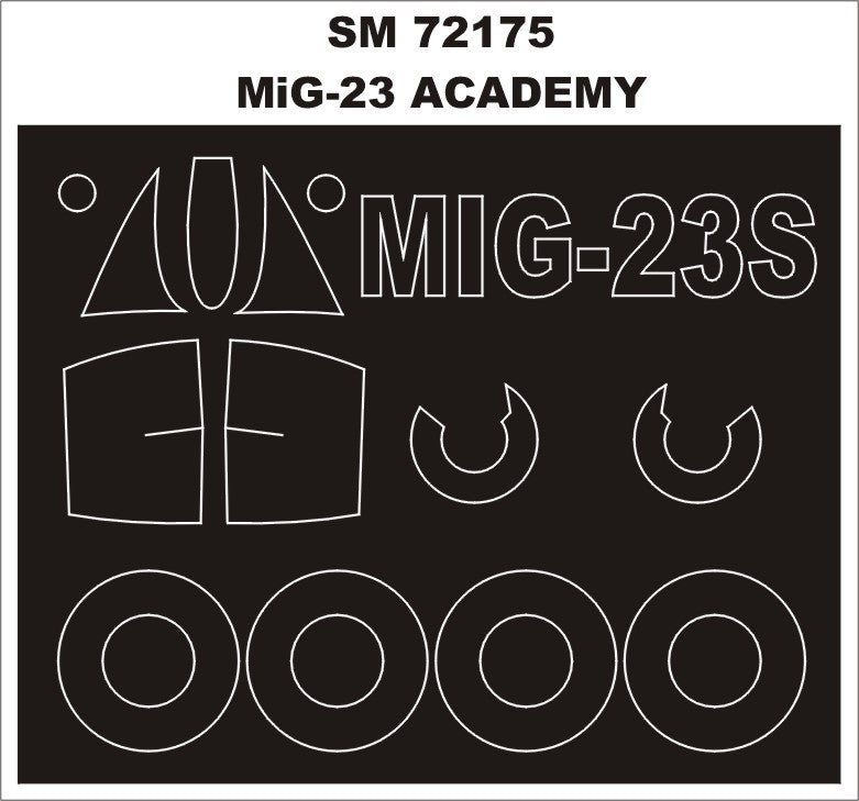 Mikoyan MiG-23 canopy frame paint mask (outside only) (designed to be used with ACADEMY kits)
