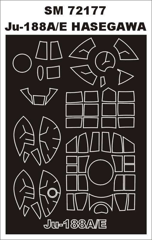 Junkers Ju-188A/E canopy frame paint mask (outside only) (designed to be used with Hasegawa kits) [Ju 188E-1]
