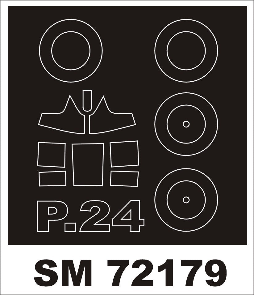 PZL P.24 canopy frame paint mask (outside only) (designed to be used with AZUR kits)