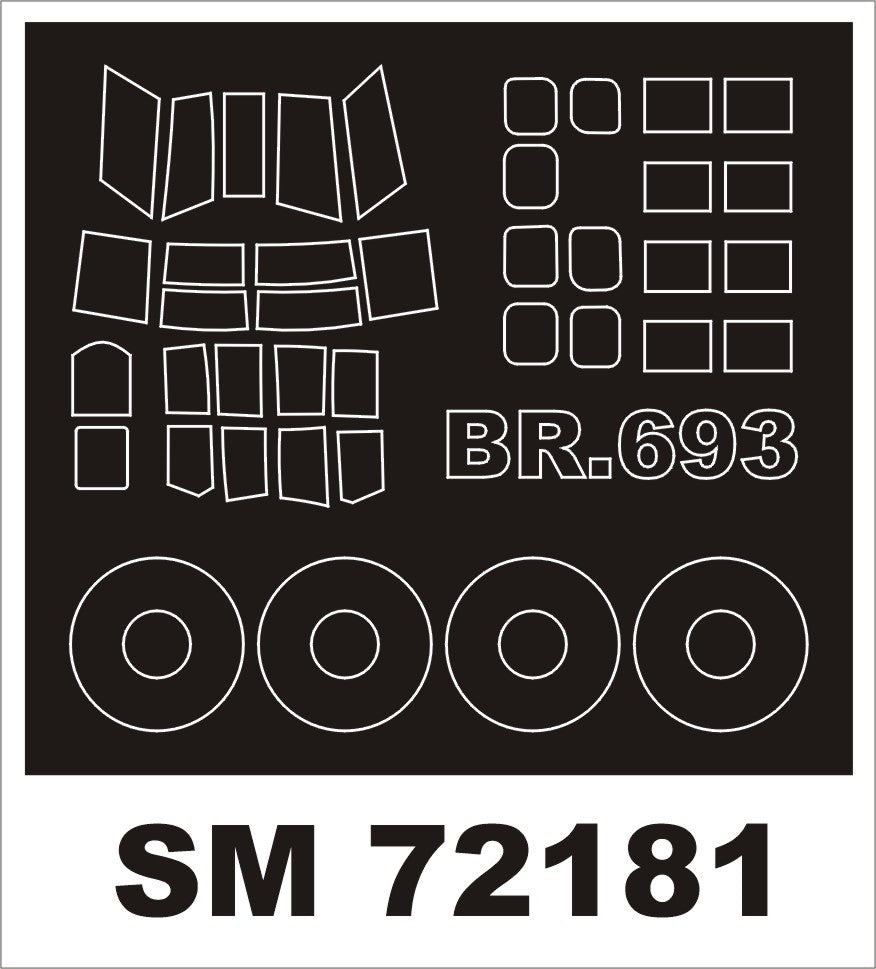 Breguet Br.693A-2 canopy frame paint mask (outside only) (designed to be used with AZUR kits) [Br.695AB.2]