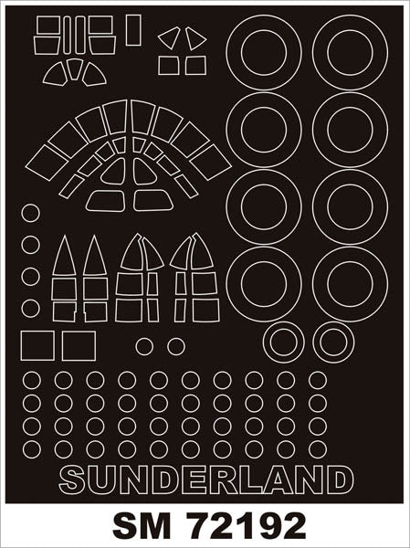Short Sunderland Mk.I canopy frame paint mask (outside only) (designed to be used with Italeri kits)