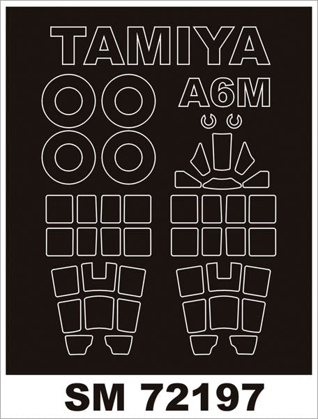 Mitsubishi A6M2b Zero canopy frame paint mask (outside only) (designed to be used with Tamiya kits)