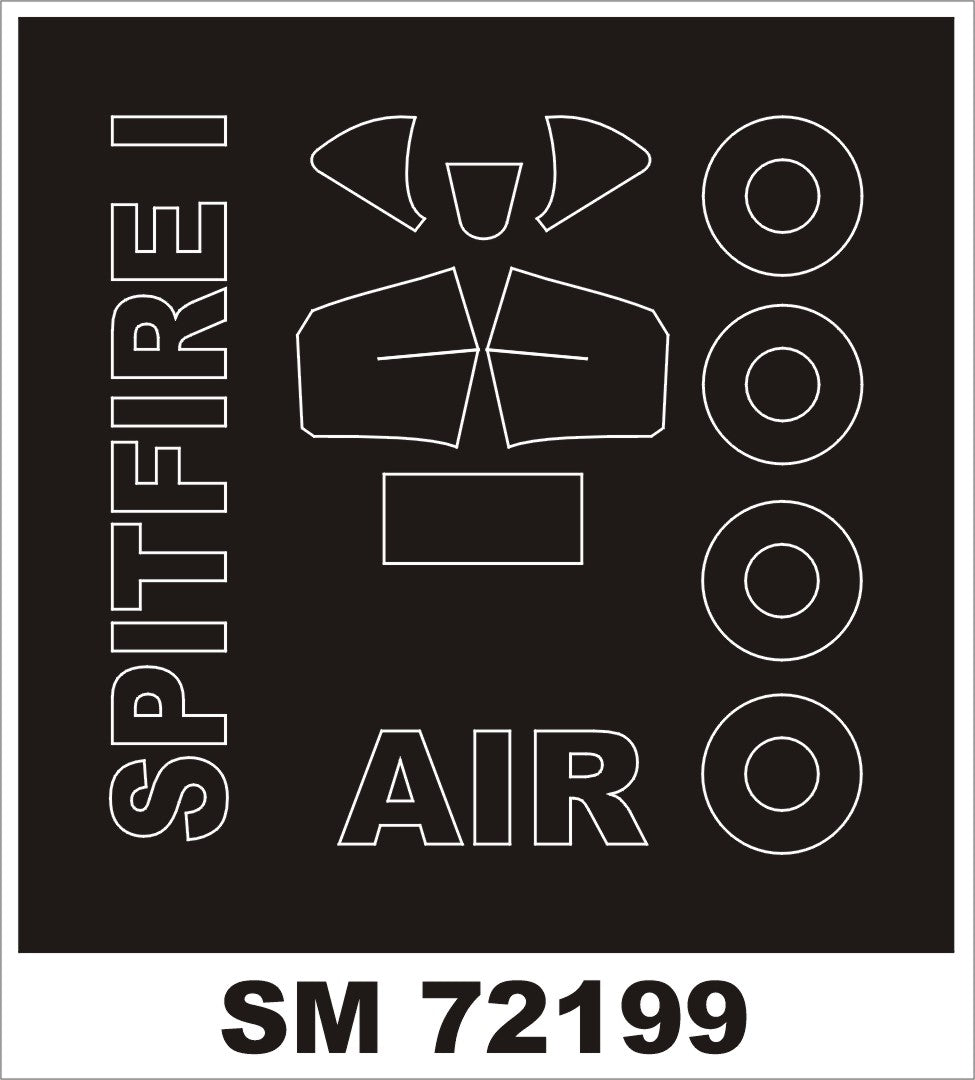 Supermarine Spitfire Mk.I canopy frame paint mask (outside only) (designed to be used with Airfix kits)
