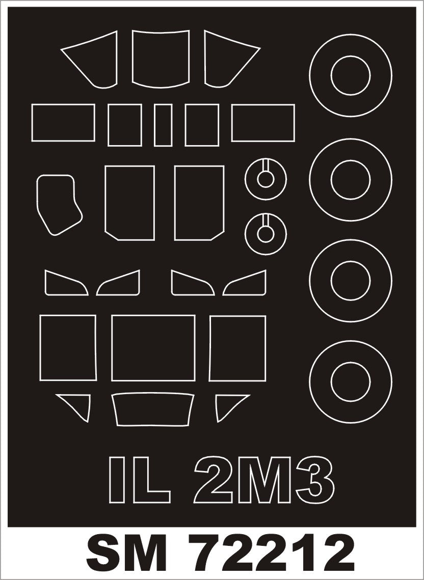 Ilyushin Il-2M3 canopy frame paint mask (outside only) (designed to be used with Tamiya kits)