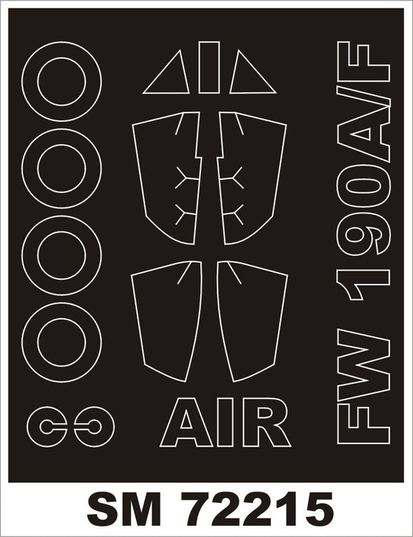 Focke-Wulf Fw-190A-F canopy frame paint mask (outside only) (designed to be used with Airfix kits)