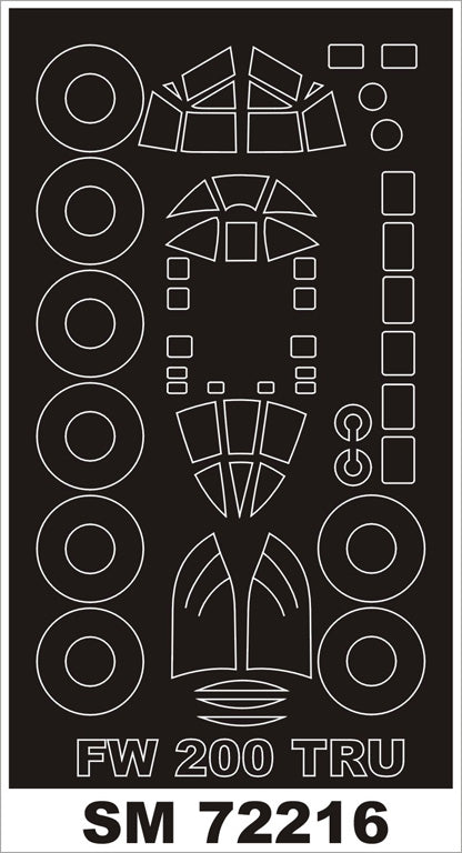 Focke-Wulf Fw-200C-3 canopy frame paint mask (outside only) (designed to be used with Trumpeter kits) [Fw-200C-3/Fw-200C-8/Fw-200C-9]