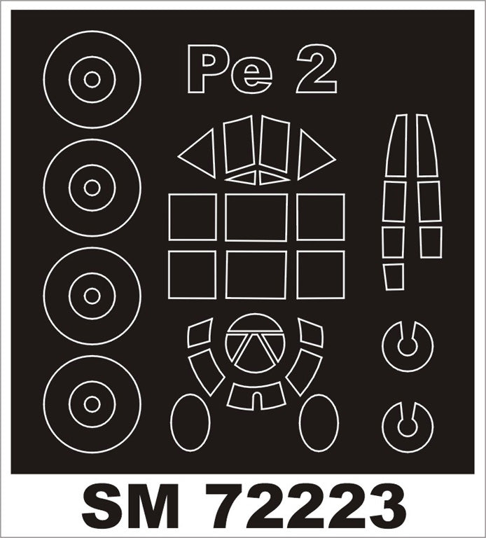 Petlyakov Pe-2 canopy frame paint mask (outside only) (designed to be used with Hobby Boss kits)