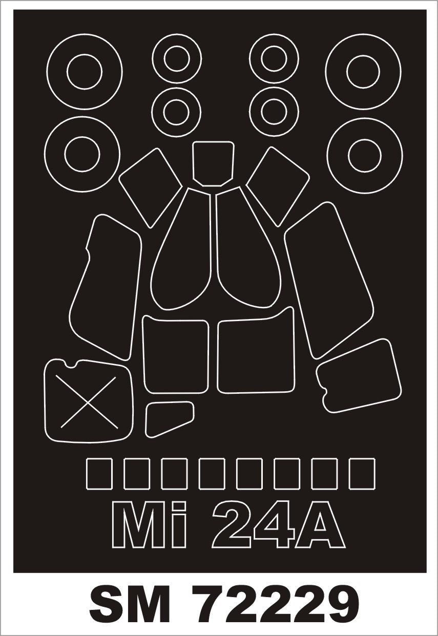 Mil Mi-24A Hind canopy masks (designed to be used with Zvezda kits)