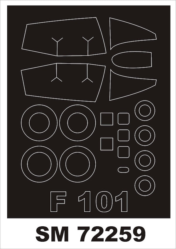McDonnell F-101 Voodoo (outside canopy frame mask) (designed to be used with Valom kits)[RF-101A RF-101C RF-101G/H F-101A]