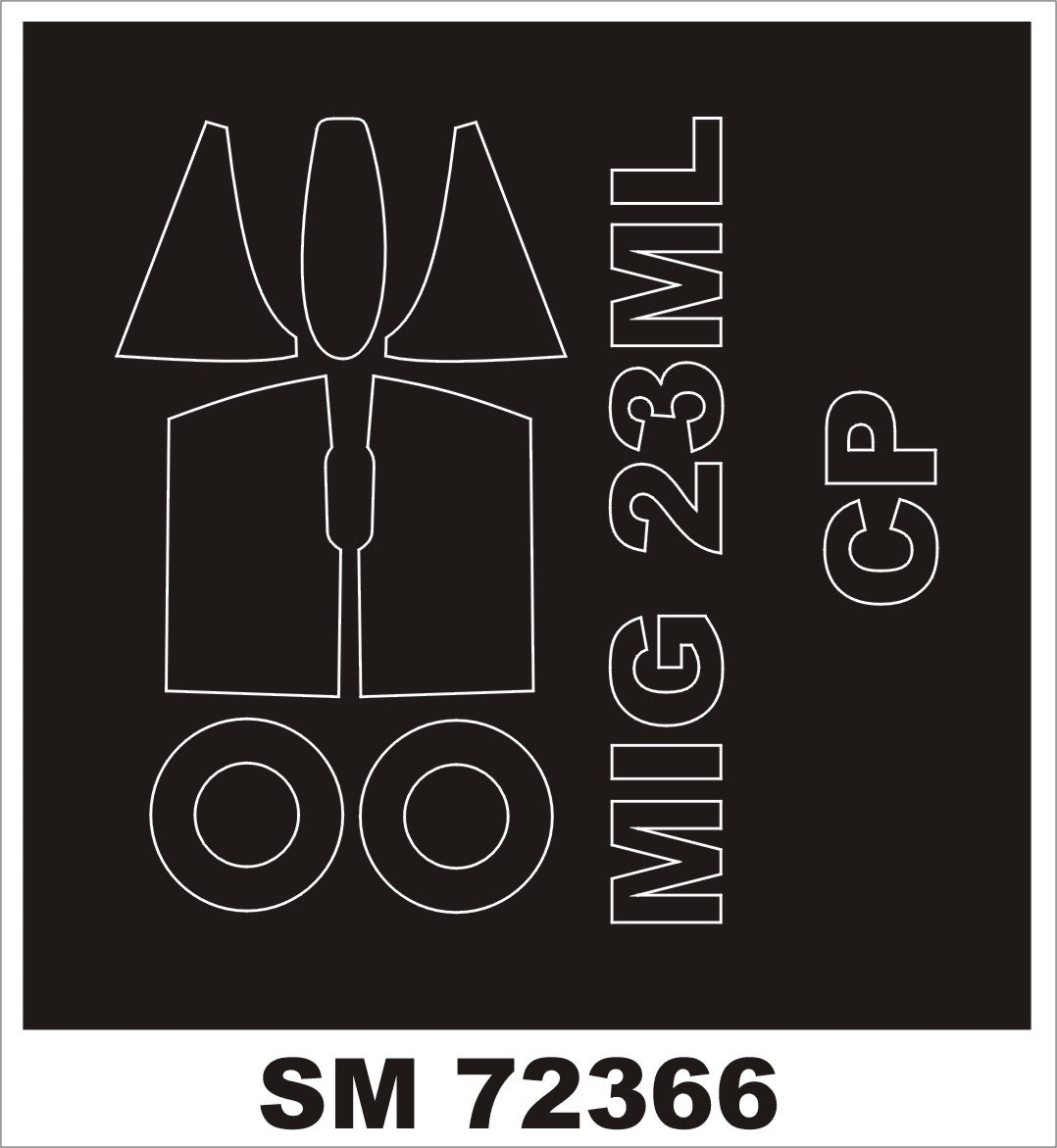 Mikoyan MiG-23ML/MiG-23MLA canopy frame paint masks (outside only) (designed to be used with Clear Prop Models kits)
