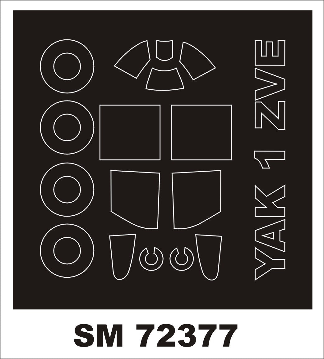 Yakovlev Yak-1 (designed to be used with Zvezda kits) canopy frame paint mask (outside only)