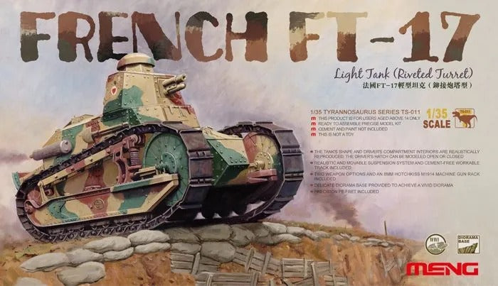 Meng Model 1/35 French FT-17 Light Tank (Riveted Turret) MNGTS-011