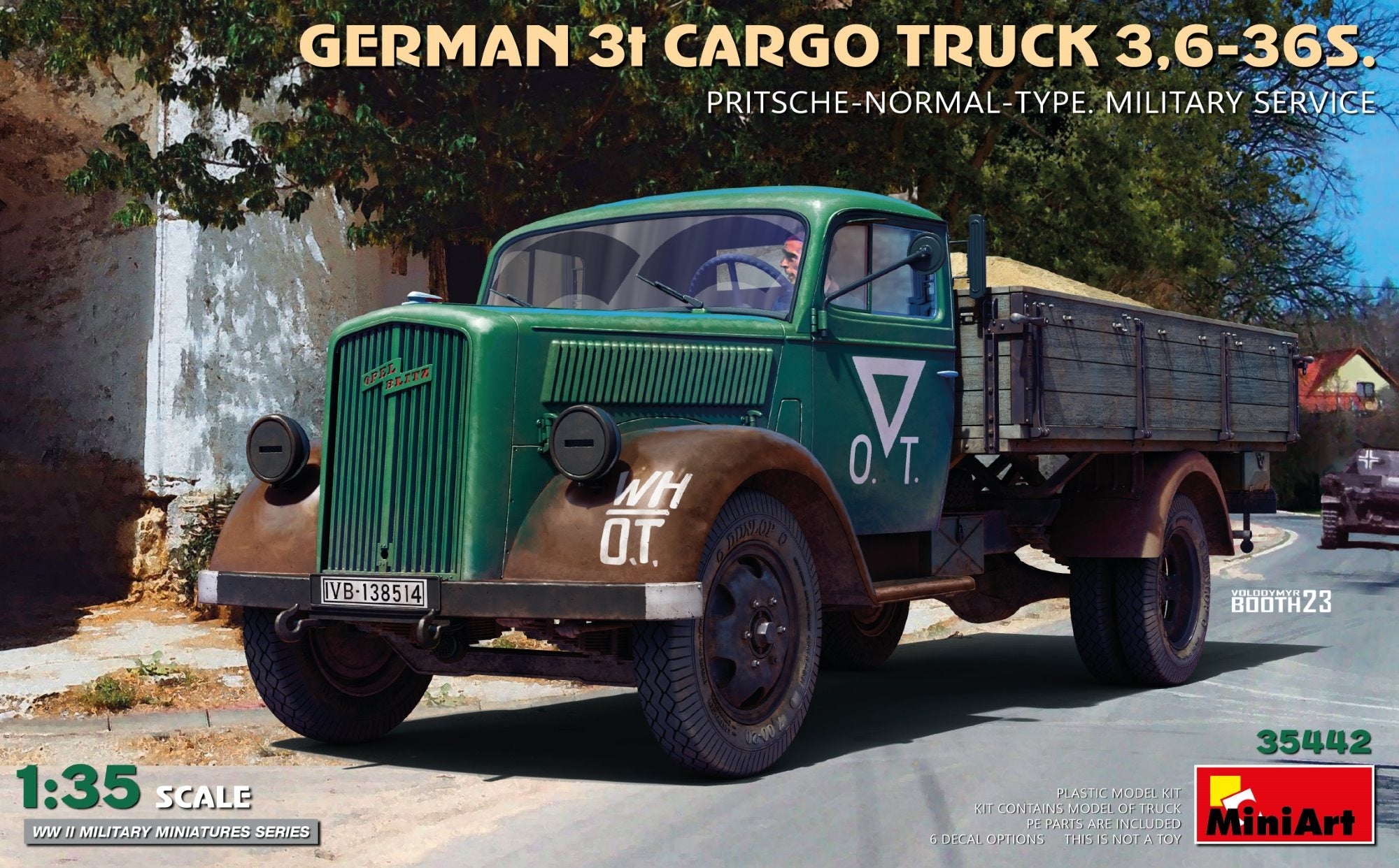 Miniart 1/35 3T Cargo Truck 3,6-36S Pritsche Normal Type 35442