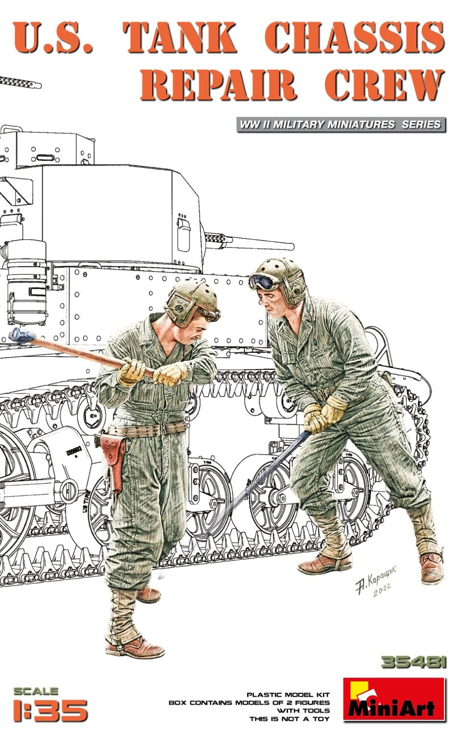 Miniart 1/35 Us Tank Chassis Repair Crew 35481