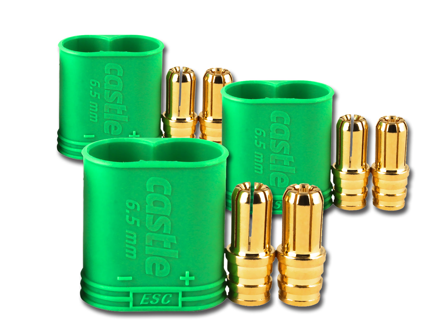 Castle Polarized Bullet Conn Male, 6.5mm Pk3