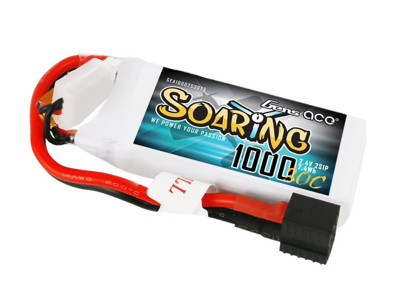 Li-Po 2S 7.4V 1000mAh 30C Soaring with EC3/XT60/T-Type