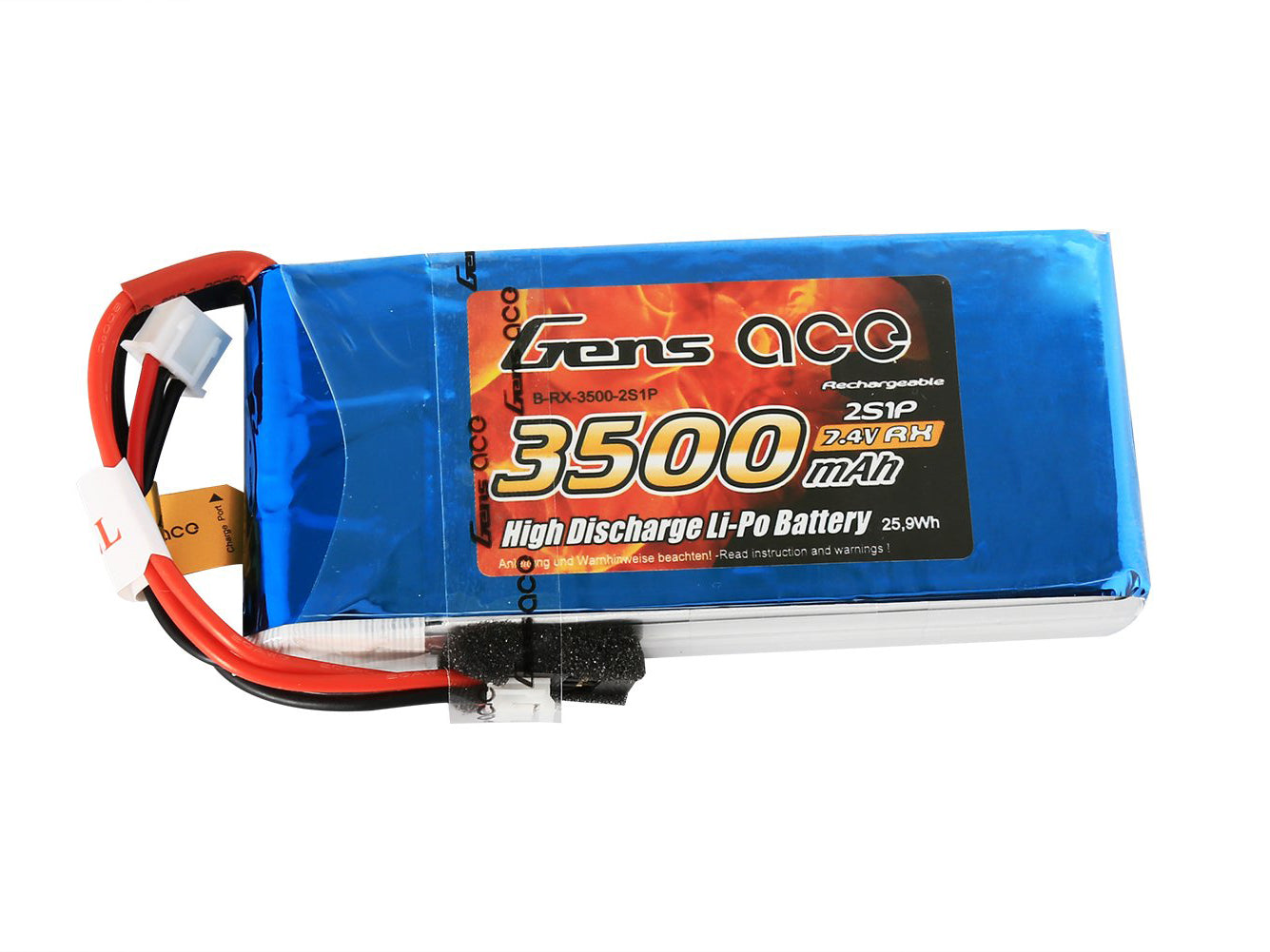 Li-Po 2S 7.4V 3500mAh Rx with Futaba