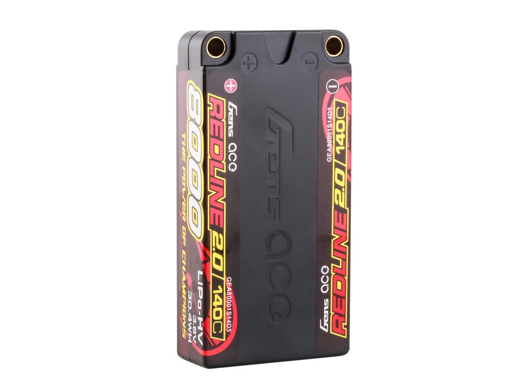 Li-Po HV Car Hard Case 1S2P 3.8V 8000mAh 140C RL2 Short 5mm