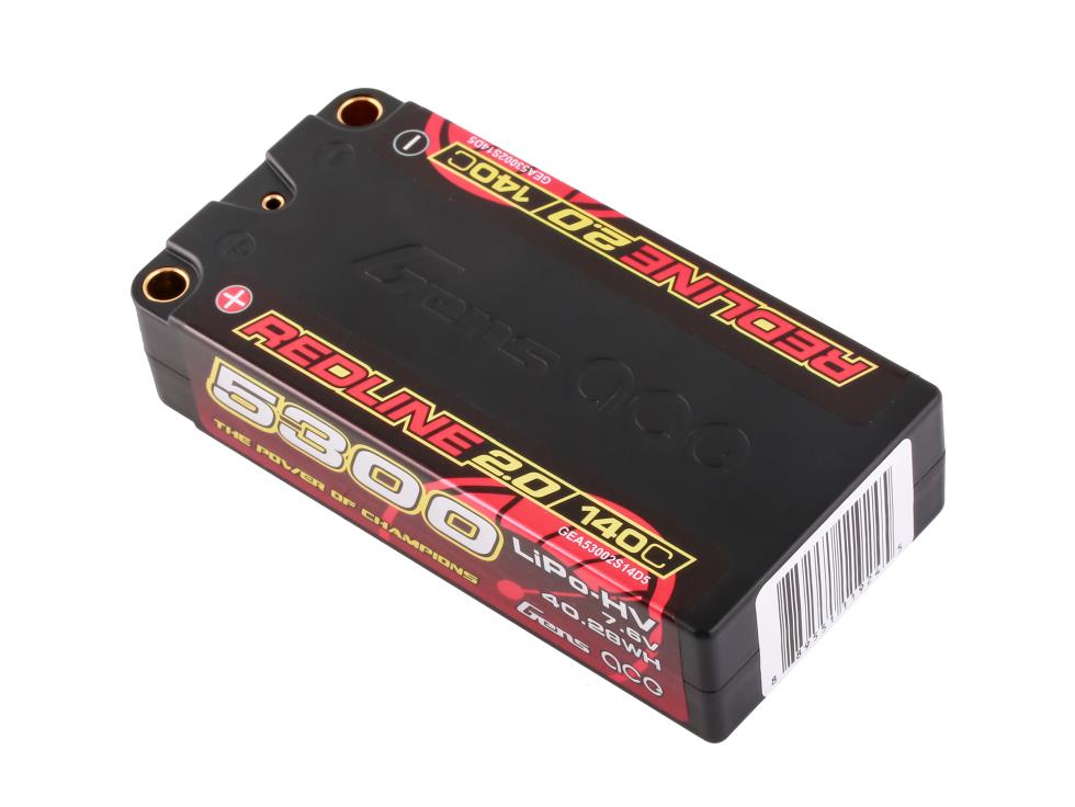 Li-Po HV Car Hard Case 2S2P 7.6V 5300mAh 140C RL2 Short 5mm