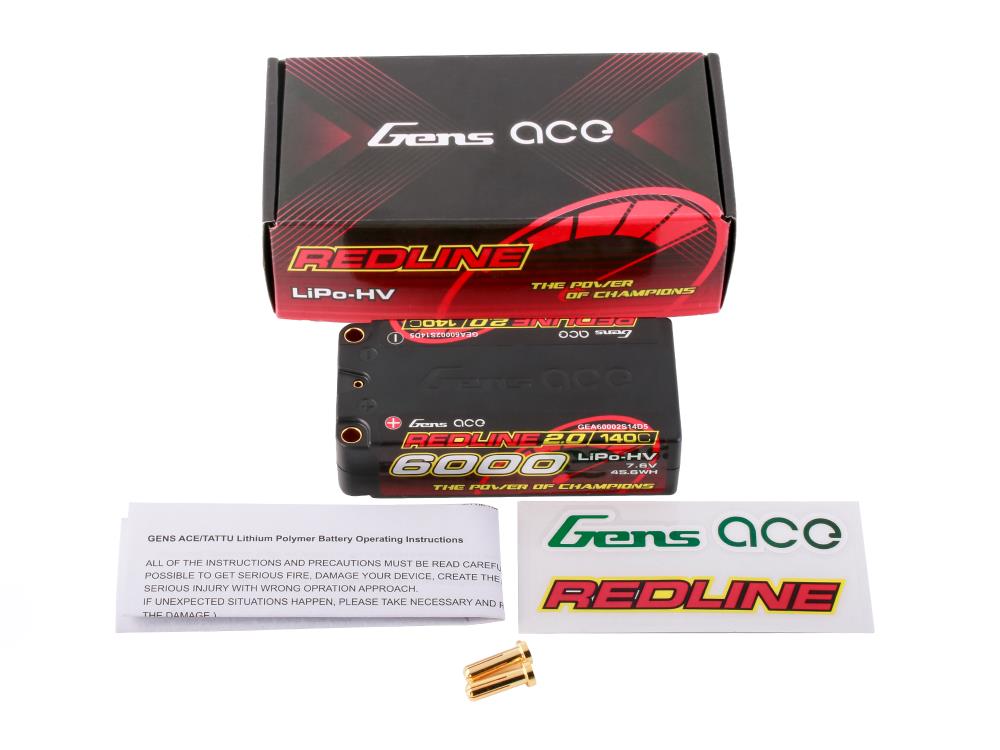Li-Po HV Car Hard Case 2S2P 7.6V 6000mAh 140C RL2 Short 5mm