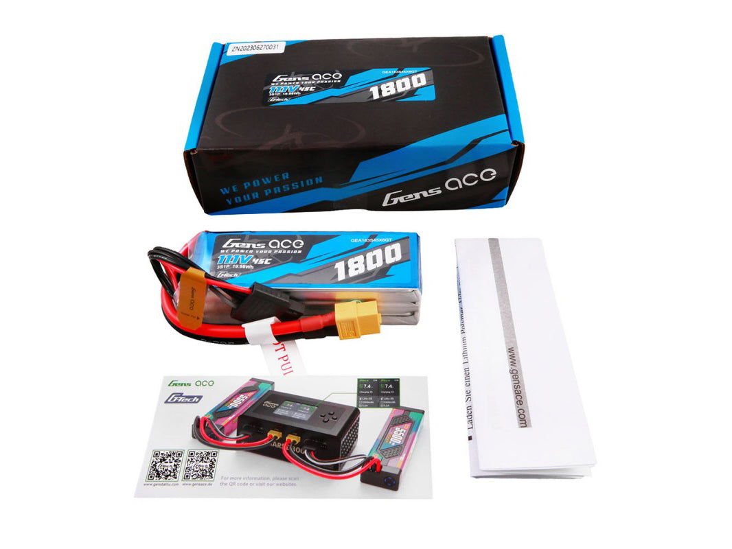 Li-Po G-Tech 3S 11.1V 1800mAh 45C with XT60