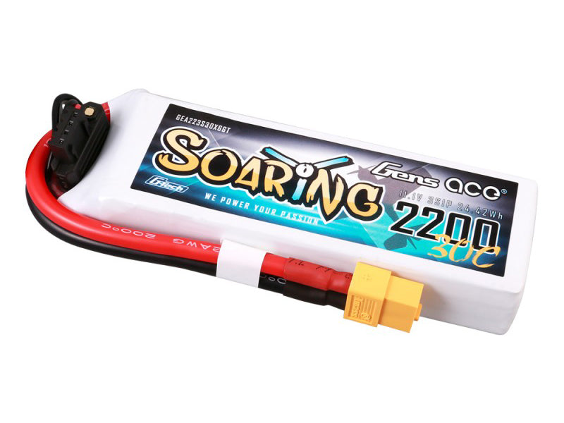 Li-Po G-Tech 3S 11.1V 2200mAh 30C Soaring with XT60