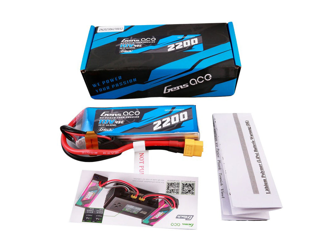 Li-Po G-Tech 3S 11.1V 2200mAh 45C with XT60