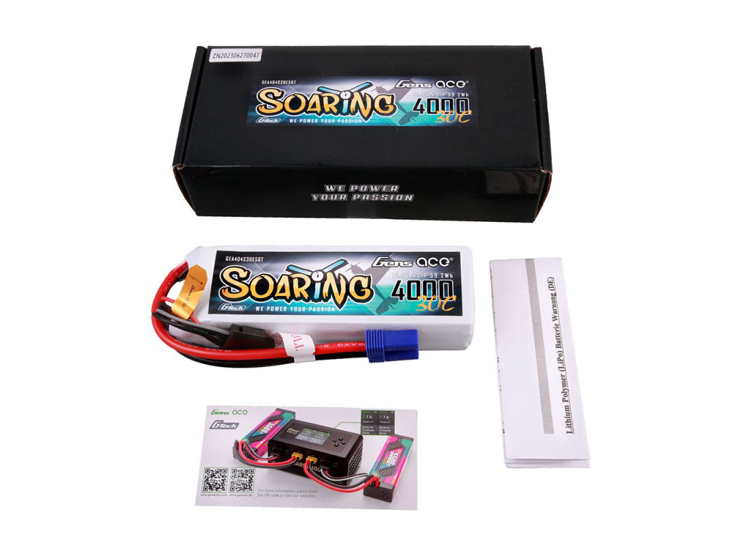 Li-Po G-Tech 4S 14.8V 4000mAh 30C Soaring with EC5