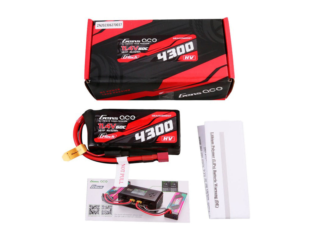 Li-Po Car G-Tech 3S 11.4V 4300mAh 60C with T-Type