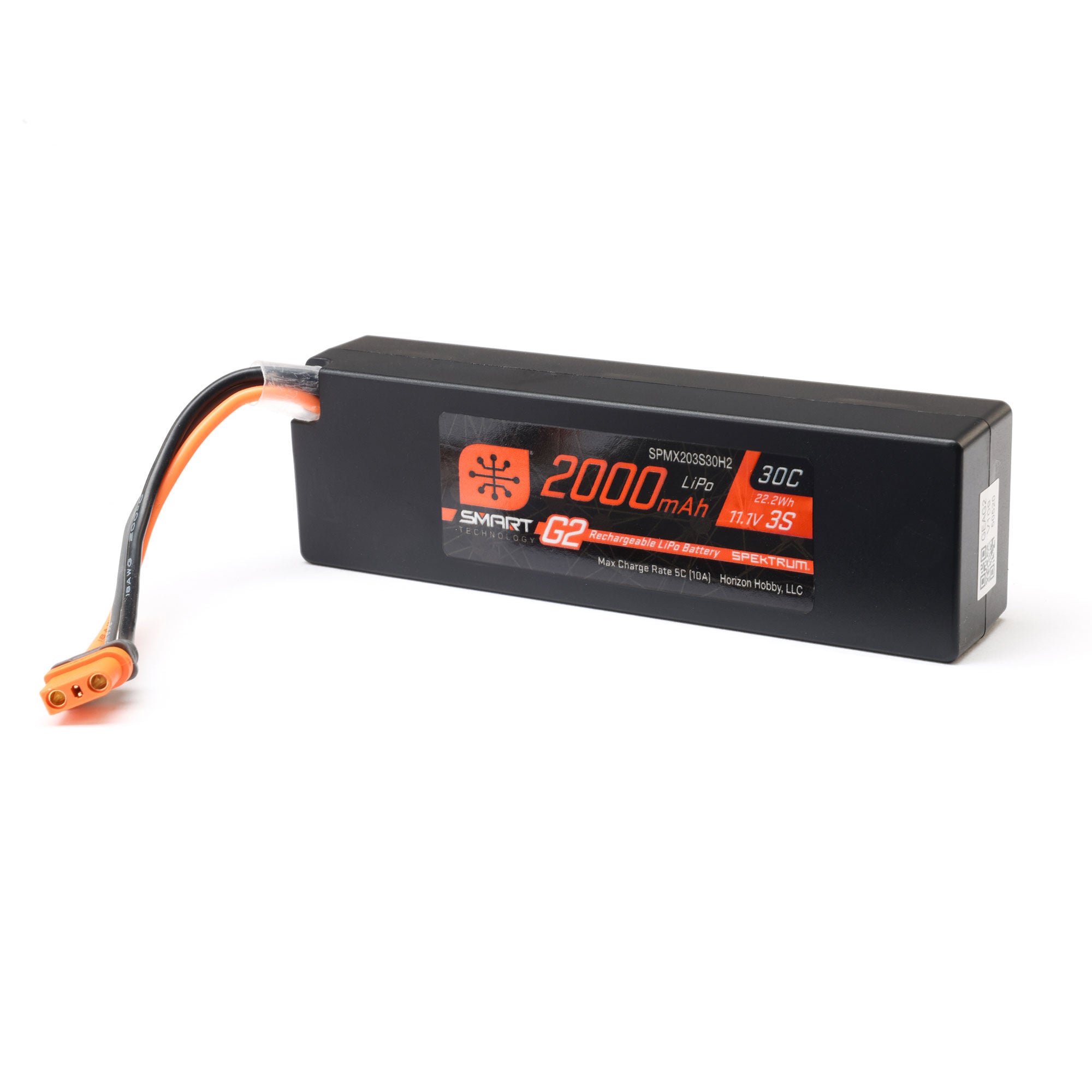 Spektrum 11.1V 2000mAh 3S 30C Smart G2 LiPo Battery: IC2O-SPMX203S30H2 NEW - RC Electronics