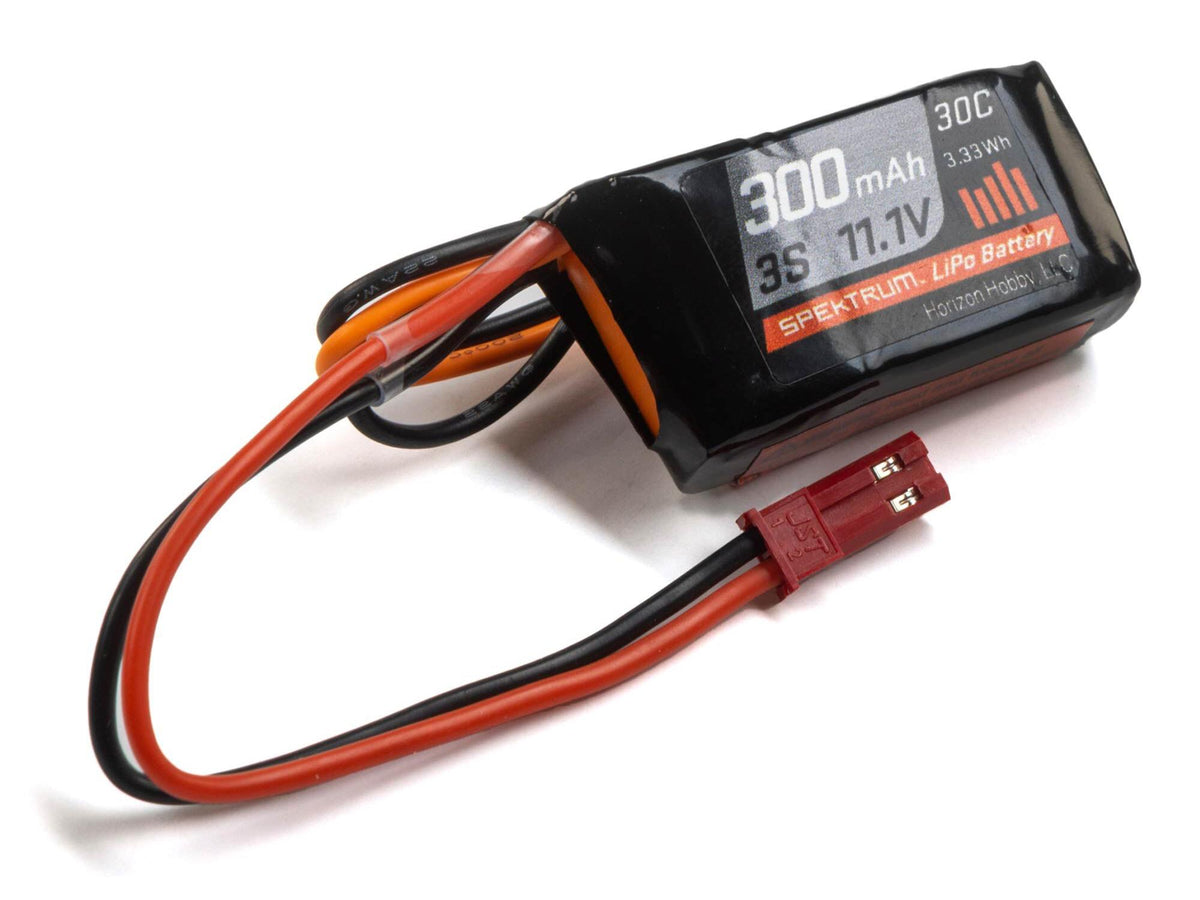 11.1V 300mAh 3S 30C LiPo Battery: JST