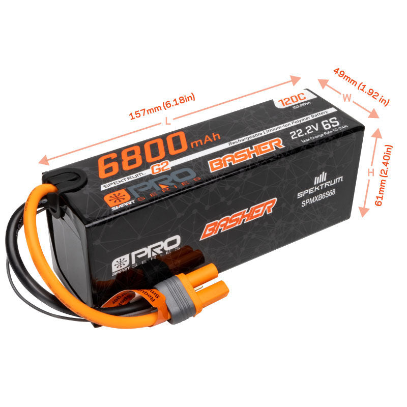 22.2V 6800mAh 6S 120C Smart G2 Pro Basher LiPo: IC5