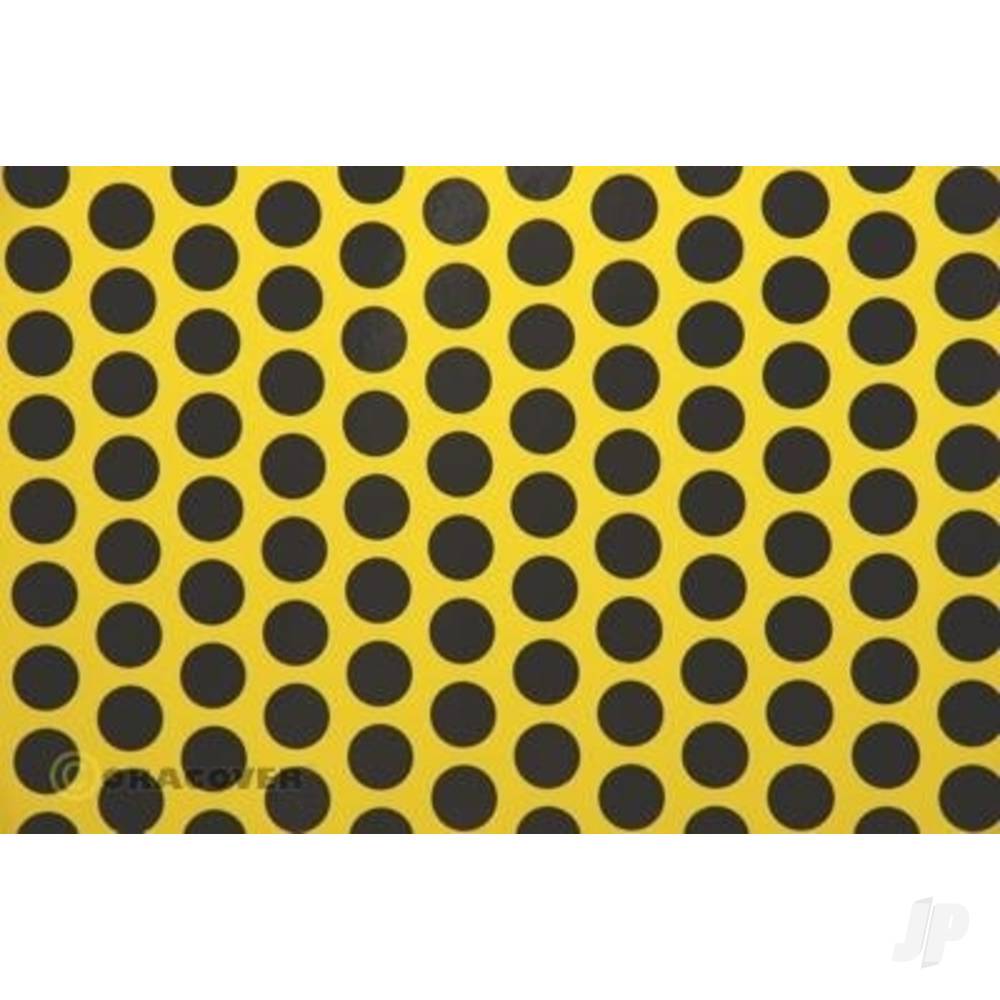 Oracover 2m ORACOVER Fun-1 Polkadots, Fluorescent Yellow + Black (60cm width) ORA41-031-071-002