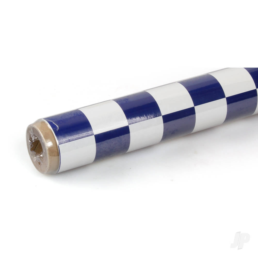 Oracover 2m ORACOVER Fun-3 Medium Chequered, White + Dark Blue (60cm width) ORA43-010-052-002